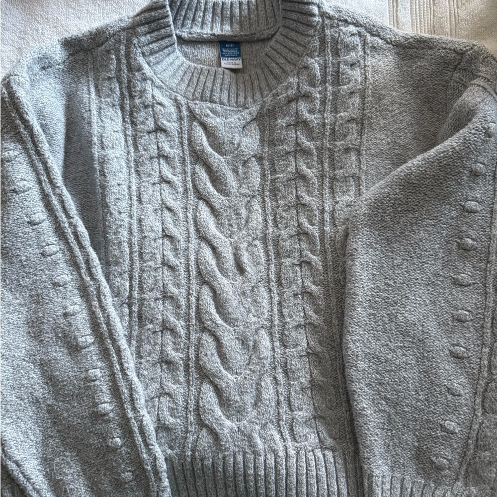 Gray Cable Knit Sweater